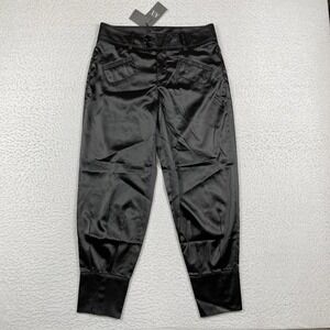 Armani Exchange Pants Womens 4 Black Vintage‎ Y2K Satin Shiny Slacks Career Work
